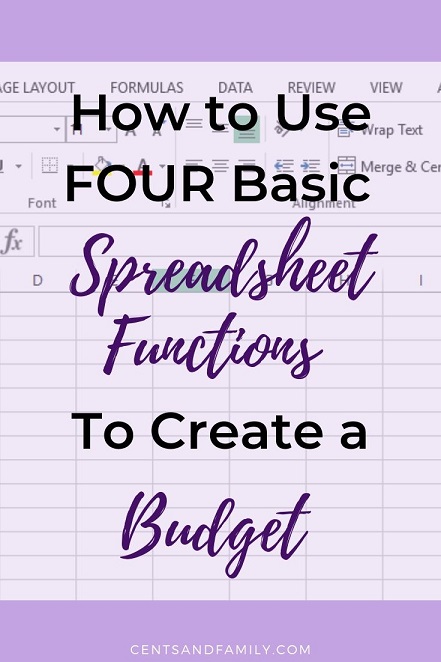 4 Must Know Spreadsheet Functions to Create a Budget: The use of a spreadsheet is a very effective tool for organizing your finances. Use basic formulas and functions in a spreadsheet to create your own budget. While there are many online programs and templates available to create a budget, making one with a spreadsheet is a great option. You can customize it to your own needs. #budgeting #moneymanagement #custombudget #googlesheets #spreadsheetbudget