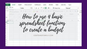 using a speadsheet to create a budget