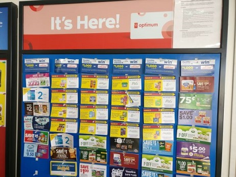 Coupon board inside the entrance of Real Canadian Superstore 