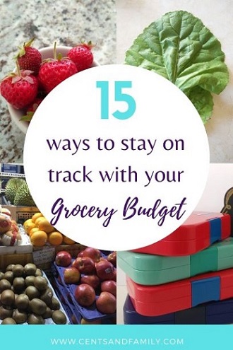 A grocery budget is important for controlling your finances as it is often a large expense. Here are 15 ways to help you save time and stay on budget with your groceries. #grocerybudget #groceries #BUDGETING #foodbudget