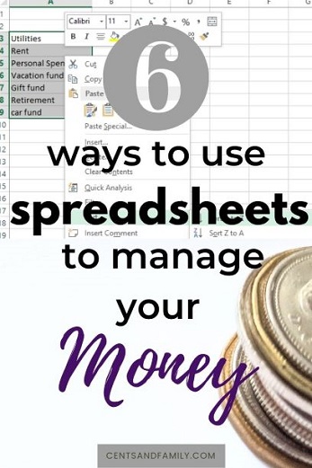 6 Ways to Use Spreadsheets to Manage Your Finances. Take advantage of the free tool to manage your money. #spreadsheets #moneymanagement #personalfinance #freetools #budgeting #moneytracking